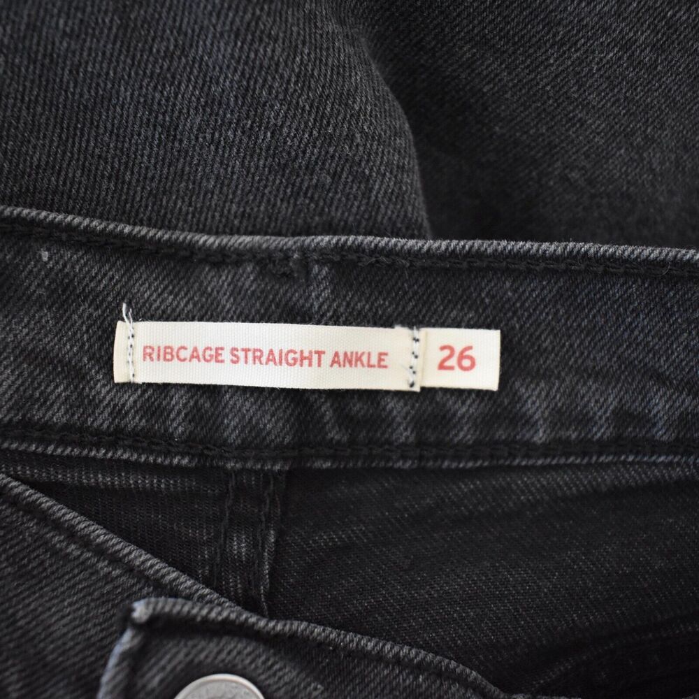 LEVI'S The Ribcage High Rise Rigid Straight Ankle Denim Jean - Picture 9 of 10